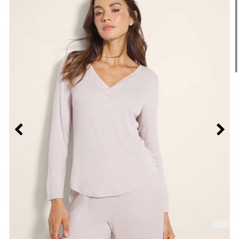 Soma Long sleeve ribbed Henley top